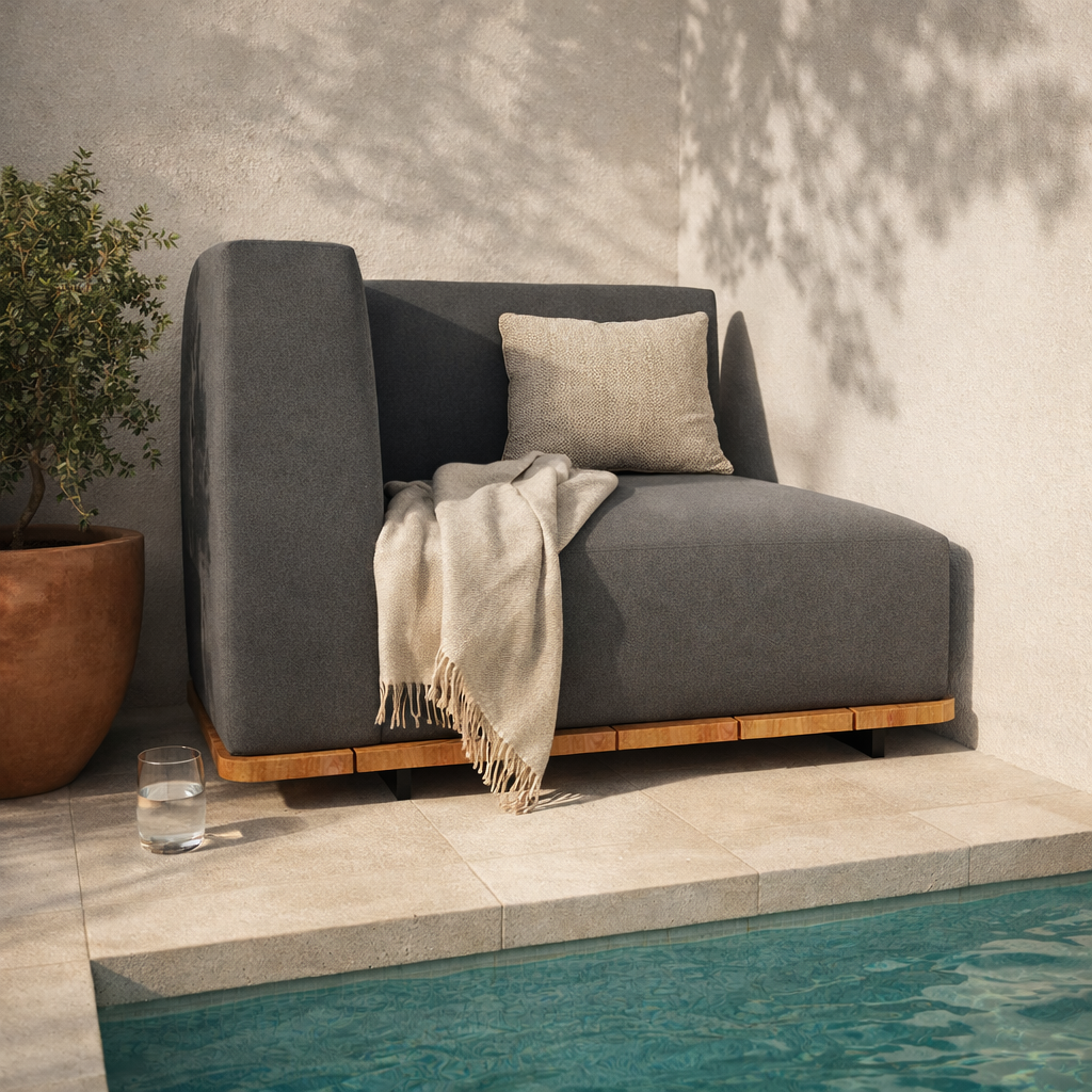 BASE + SINGLE SEAT + BACK + RIGHT ARM WITH CUSHION (AHO/013/004)