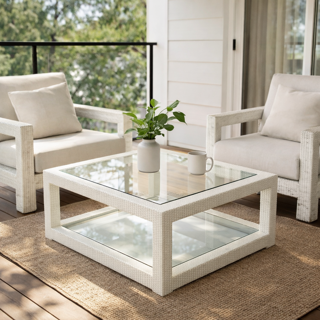 CENTER TABLE WITH GLASS TOP (AHO/002/004)