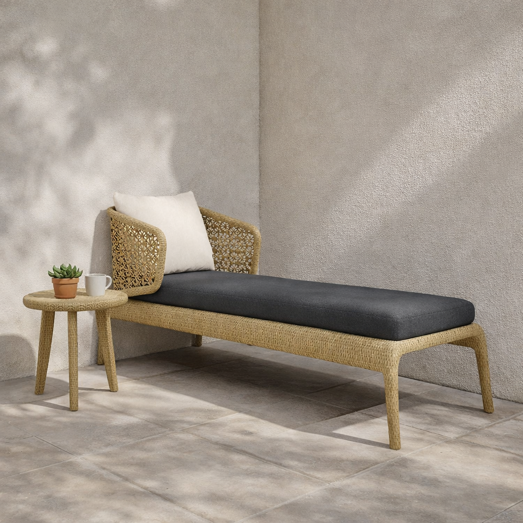 CHAISE SUNLOUNGER WITH CUSHION (AHO/048/016)