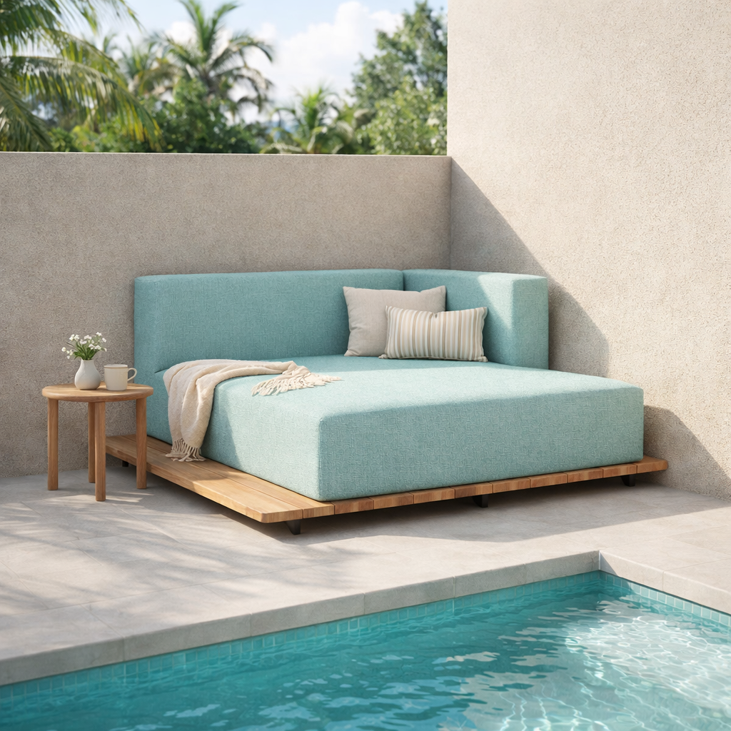 BASE + SUNBED SEAT + DOUBLE BACK + LEFT ARM WITH CUSHION (AHO/013/036)