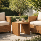 COFFEE TABLE 50 X 50 CM WITH GLASS TOP (AHO/030/003)