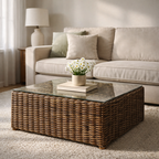 CENTER TABLE WITH GLASS TOP (AHO/012/004)