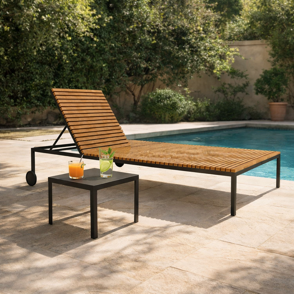 DOUBLE SUNLOUNGER WITH CUSHION (AHO/045/024)