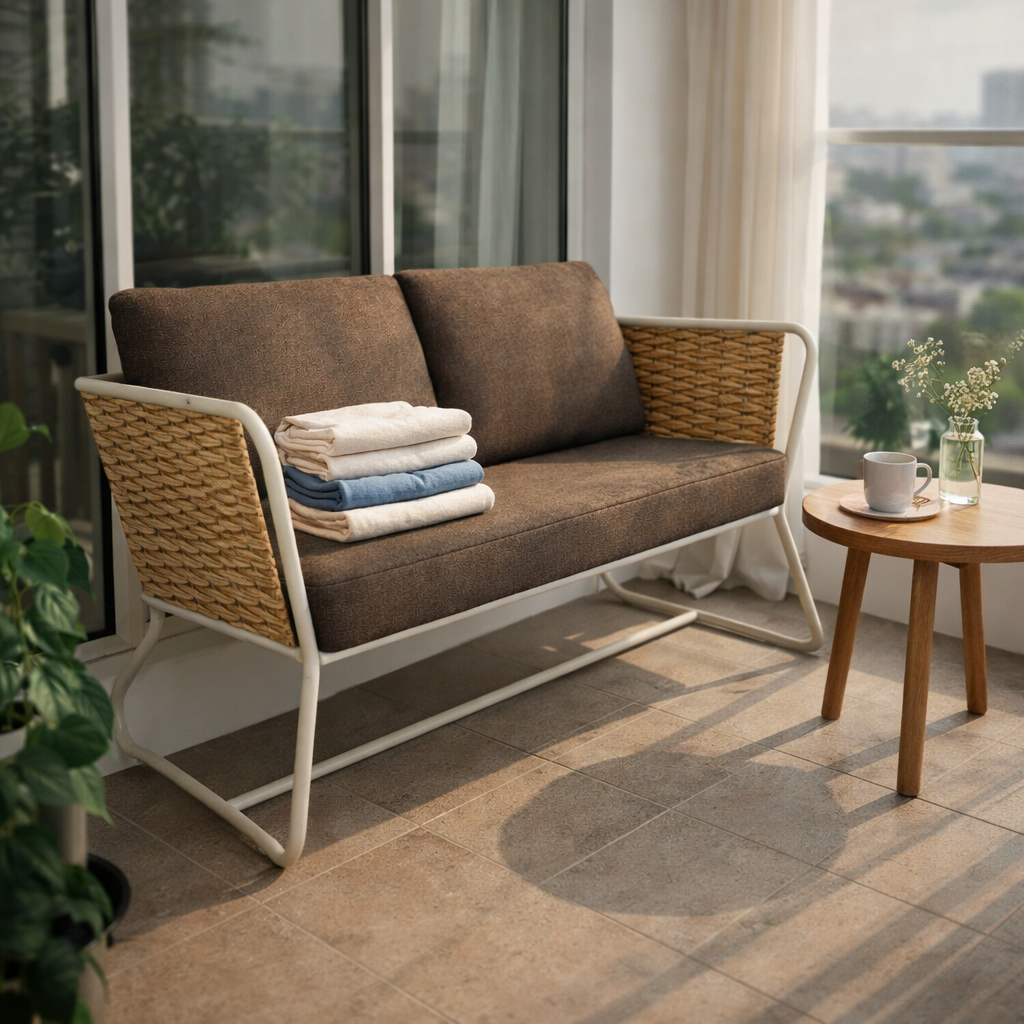 DOUBLE SEATER SOFA WITH CUSHION (AHO/046/005)