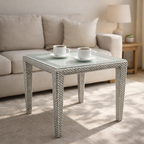 COFFEE TABLE 46 X 46 CM WITH GLASS TOP (AHO/030/020)