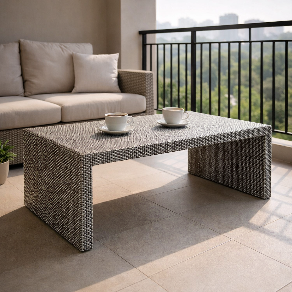 COFFEE TABLE 130 X 70 CM WITH GLASS TOP (AHO/030/005)