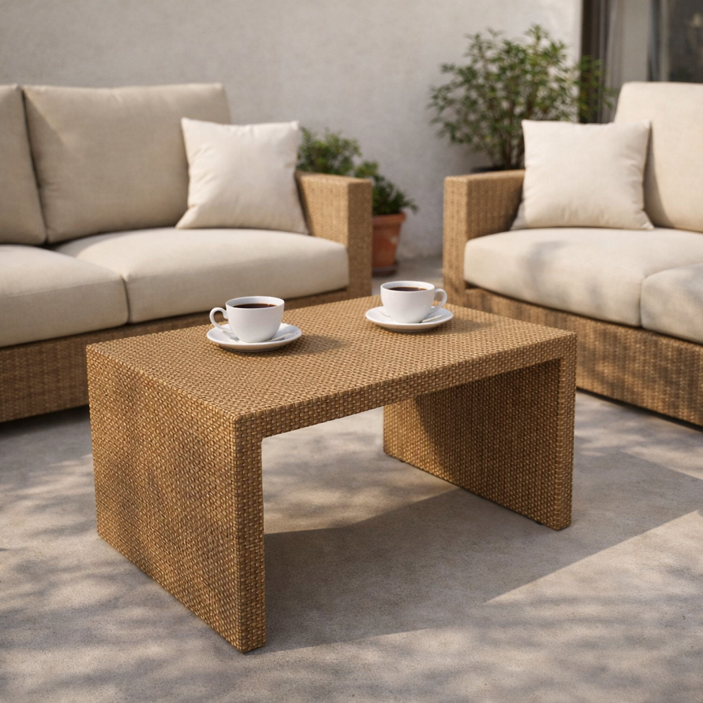 COFFEE TABLE 85 X 60 CM WITH GLASS TOP (AHO/030/004)