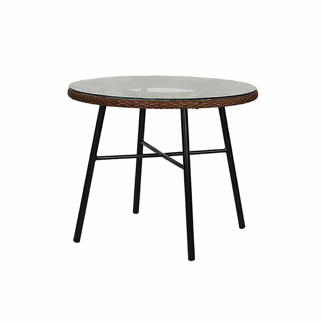 OUTDOOR DINING TABLE WITH GLASS TOP (AHO/075/002)