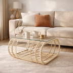 COFFEE TABLE WITH GLASS TOP AHO/087/003