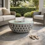 COFFEE TABLE WITH GLASS TOP (AHO/058/006)