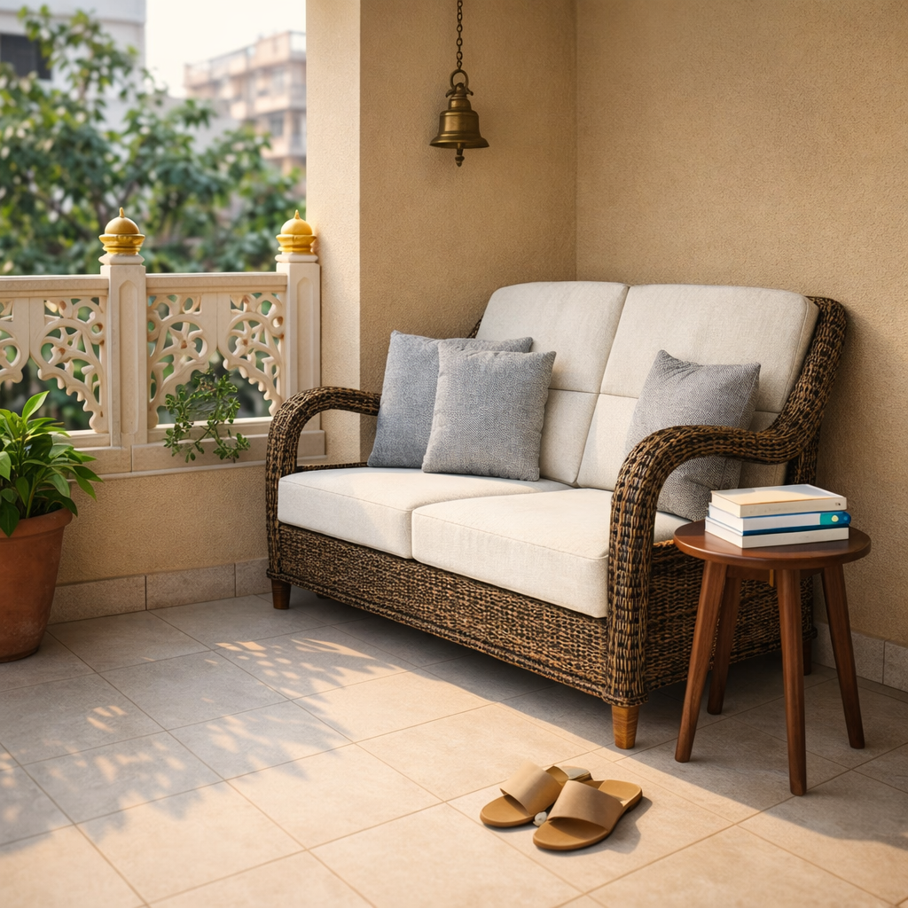 DOUBLE SEATER SOFA WITH CUSHION (AHO/026/002)