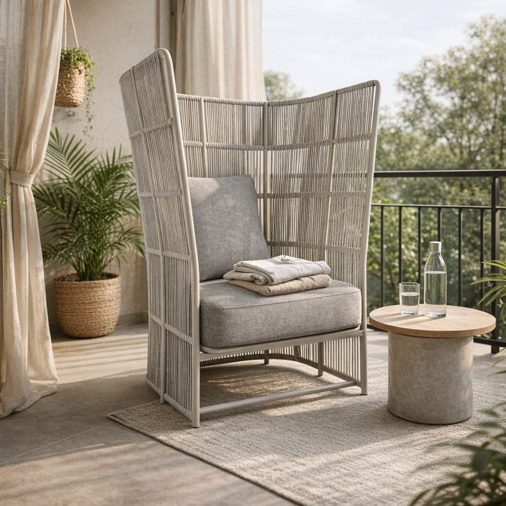 HIGH BACK SINGLE SEATER SOFA WITH CUSHIONS (AHO/041/006)