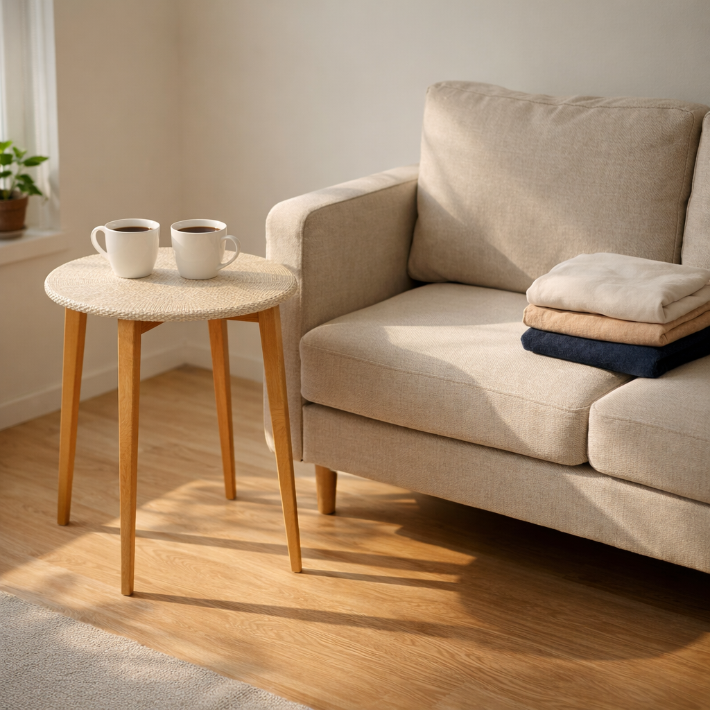 CORNER TABLE WITH GLASS TOP (AHO/017/009)