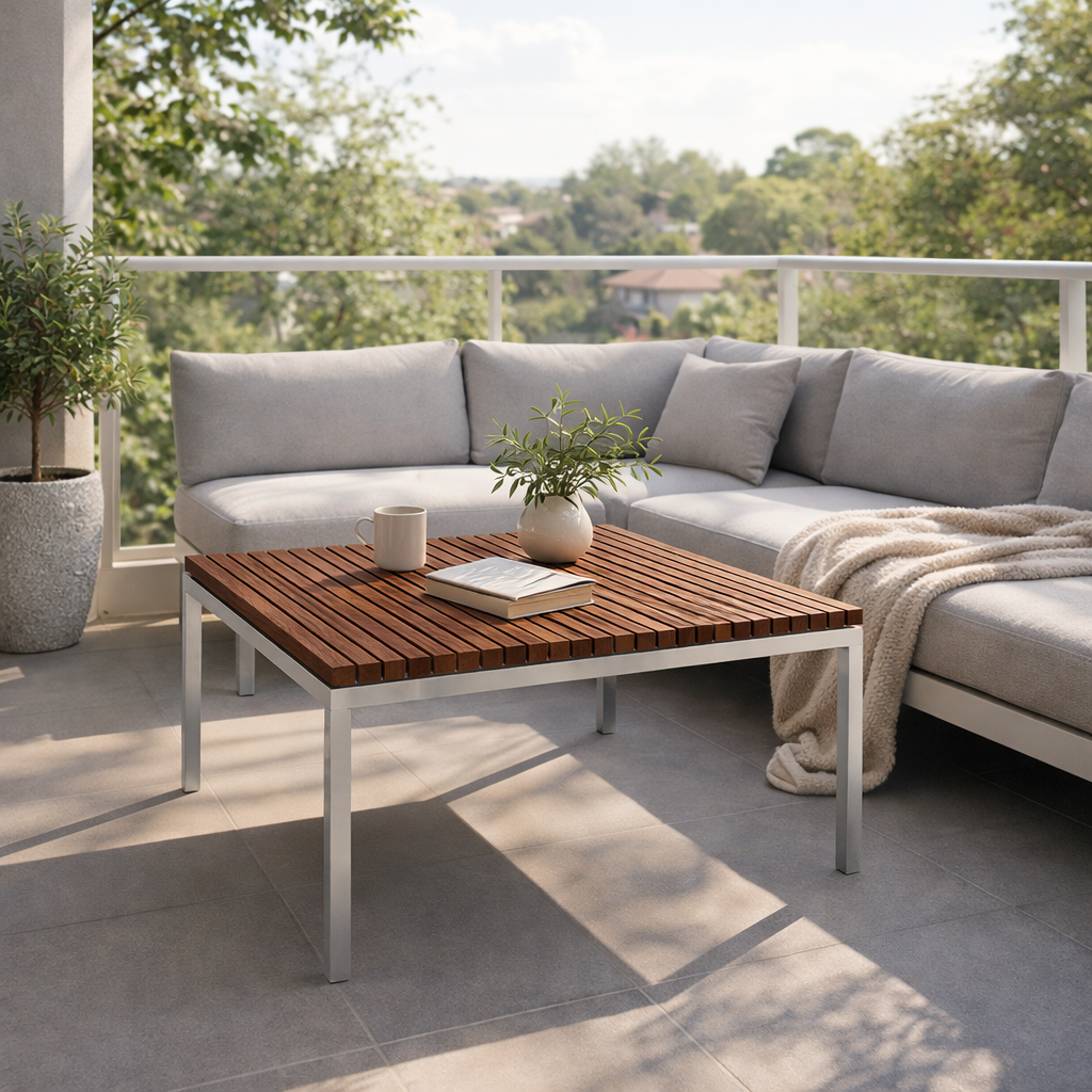 LOUNGE TABLE WITH TEAK WOOD TOP (AHO/045/020)