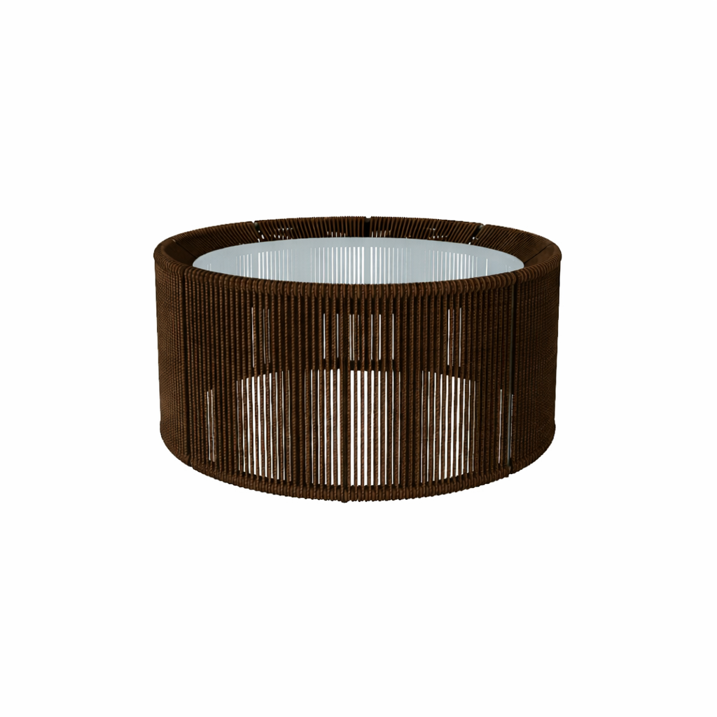 COFFEE TABLE 65 DIA WITH GLASS TOP (AHO/041/010)