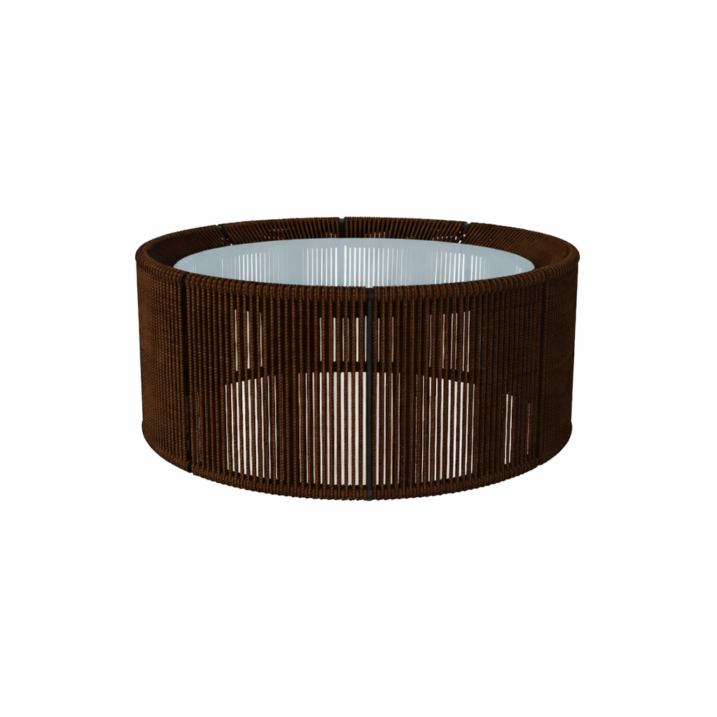 COFFEE TABLE 65 DIA WITH GLASS TOP (AHO/041/010)