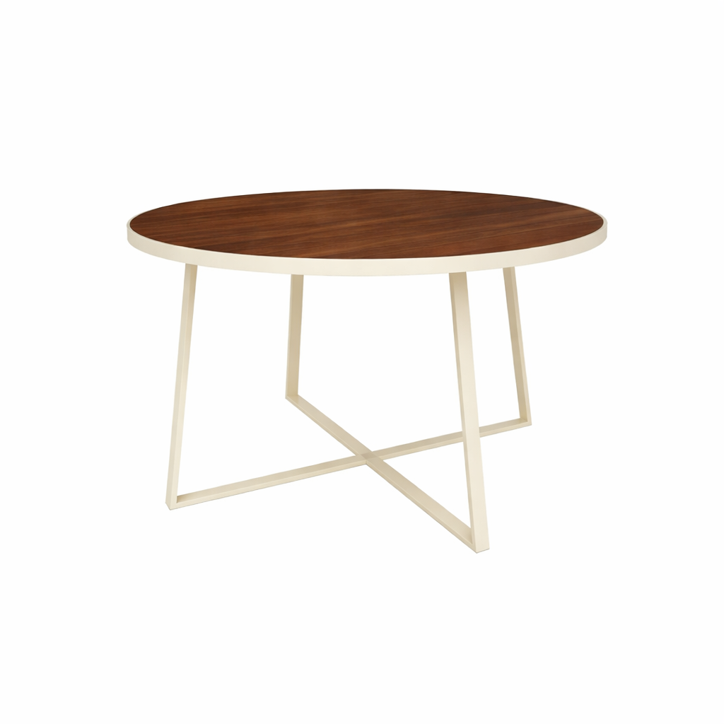 DINING TABLE ROUND WITH TEAK WOOD TOP (AHO/029/008)