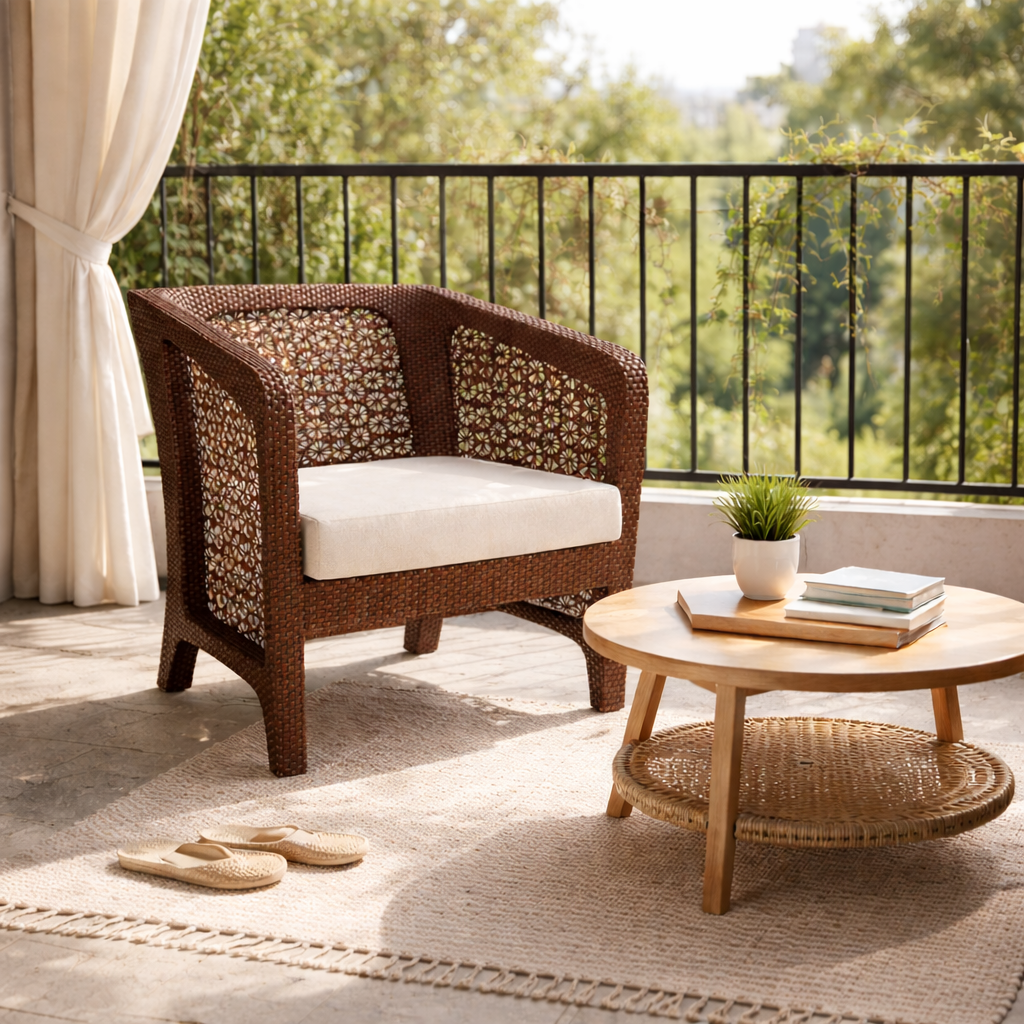 SINGLE SEATER SOFA WITH CUSHION (AHO/030/006)