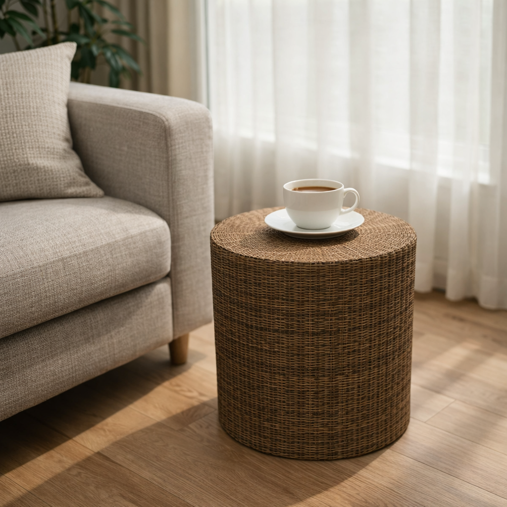 SIDE TABLE WITH GLASS TOP (AHO/010/003)