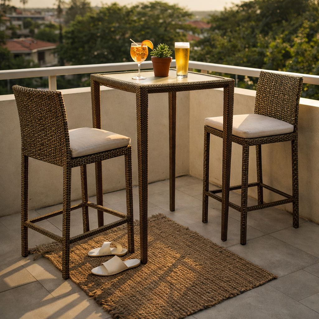 HIGH TABLE 75 x 75 CM WITH GLASS TOP (AHO/030/017)