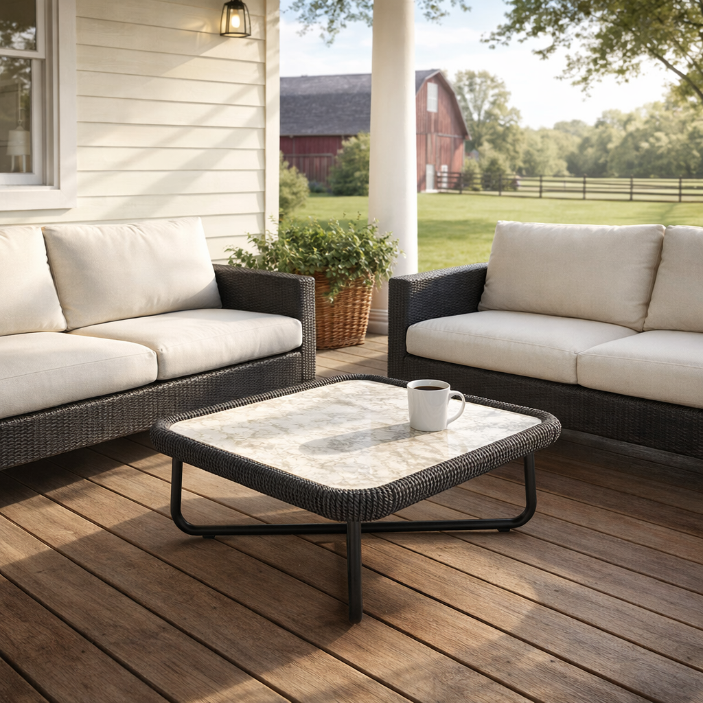 COFFEE TABLE WITH GLASS TOP (AHO/033/005)