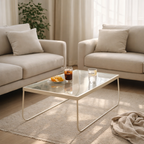COFFEE TABLE WITH GLASS TOP (AHO/047/009)