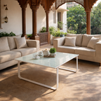 COFFEE TABLE WITH GLASS TOP (AHO/061/010)