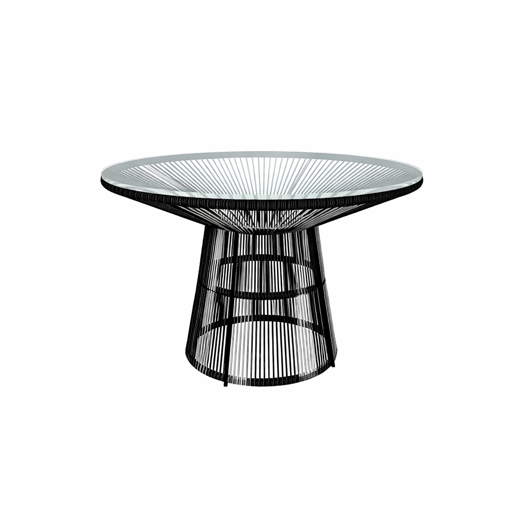DINING TABLE 120 DIA WITH GLASS TOP (AHO/041/003)