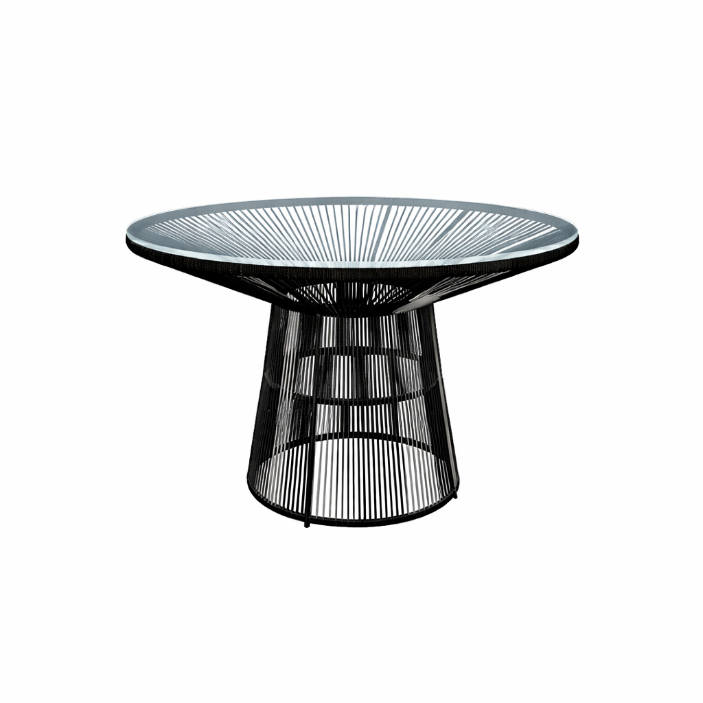 DINING TABLE 120 DIA WITH GLASS TOP (AHO/041/003)
