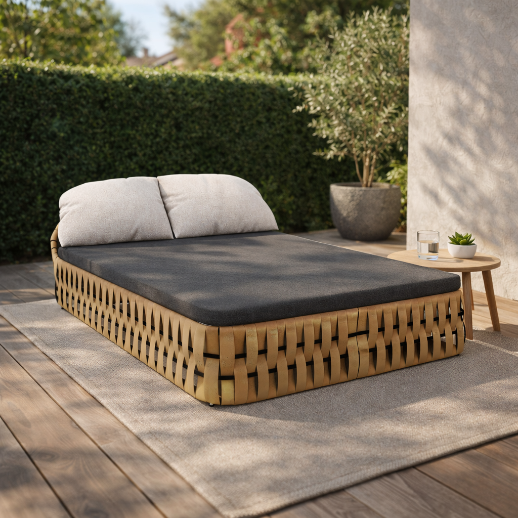 DOUBLE SUNLOUNGER WITH CUSHION (AHO/058/009)
