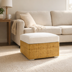 FOOT STOOL WITH CUSHION (AHO/022/012)