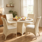 DINING TABLE 100 CM ROUND WITH GLASS TOP (AHO/001/004)