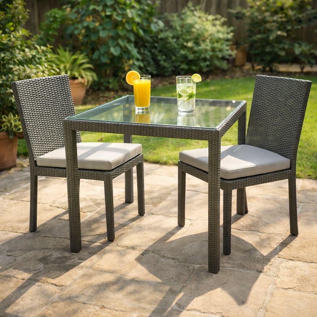 DINING TABLE WITH GLASS TOP (AHO/005/003)