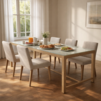 DINING TABLE WITH GLASS TOP (AHO/004/003)