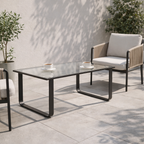 COFFEE TABLE WITH GLASS TOP (AHO/061/011)