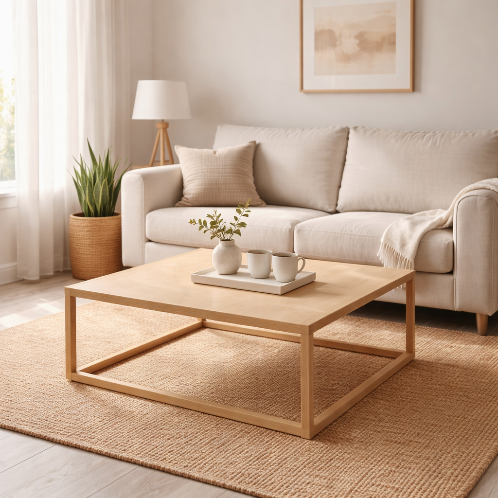 COFFEE TABLE WITH GLASS TOP (AHO/027/014)
