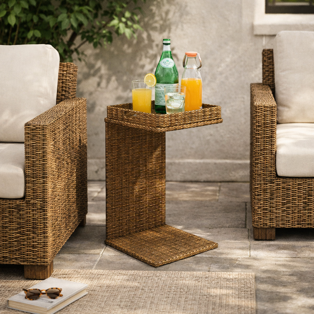 HIGH SQUARE TABLE WITH TRAY (AHO/022/017)