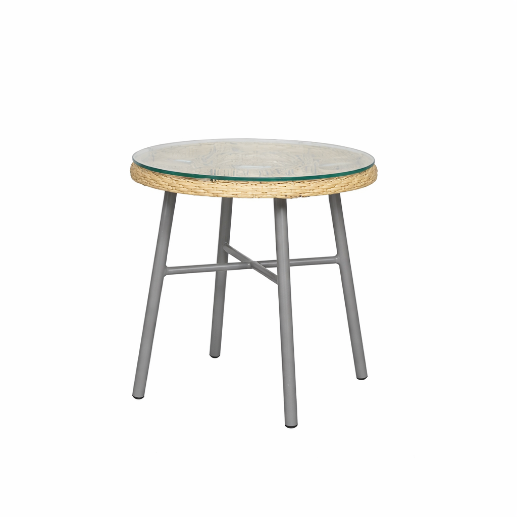 OUTDOOR TEA TABLE WITH GLASS TOP (AHO/075/003)