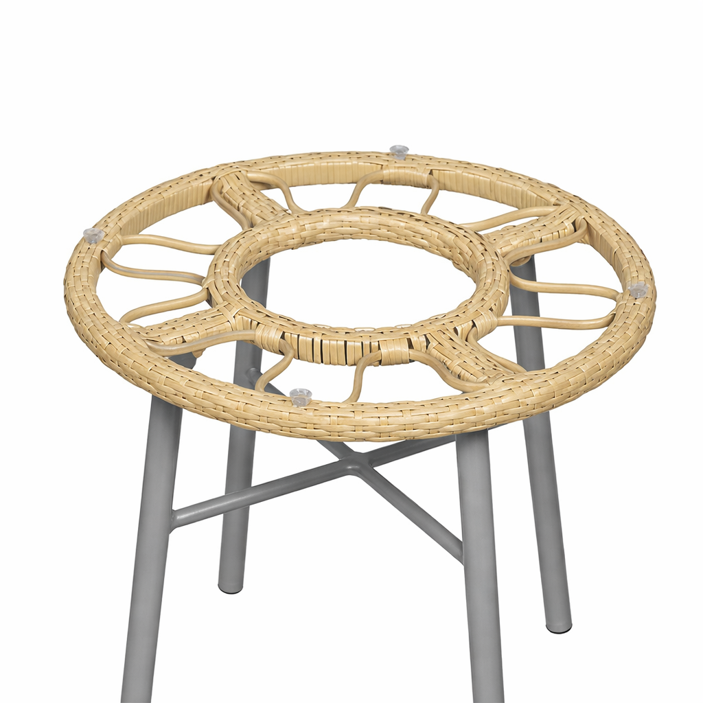 OUTDOOR TEA TABLE WITH GLASS TOP (AHO/075/003)