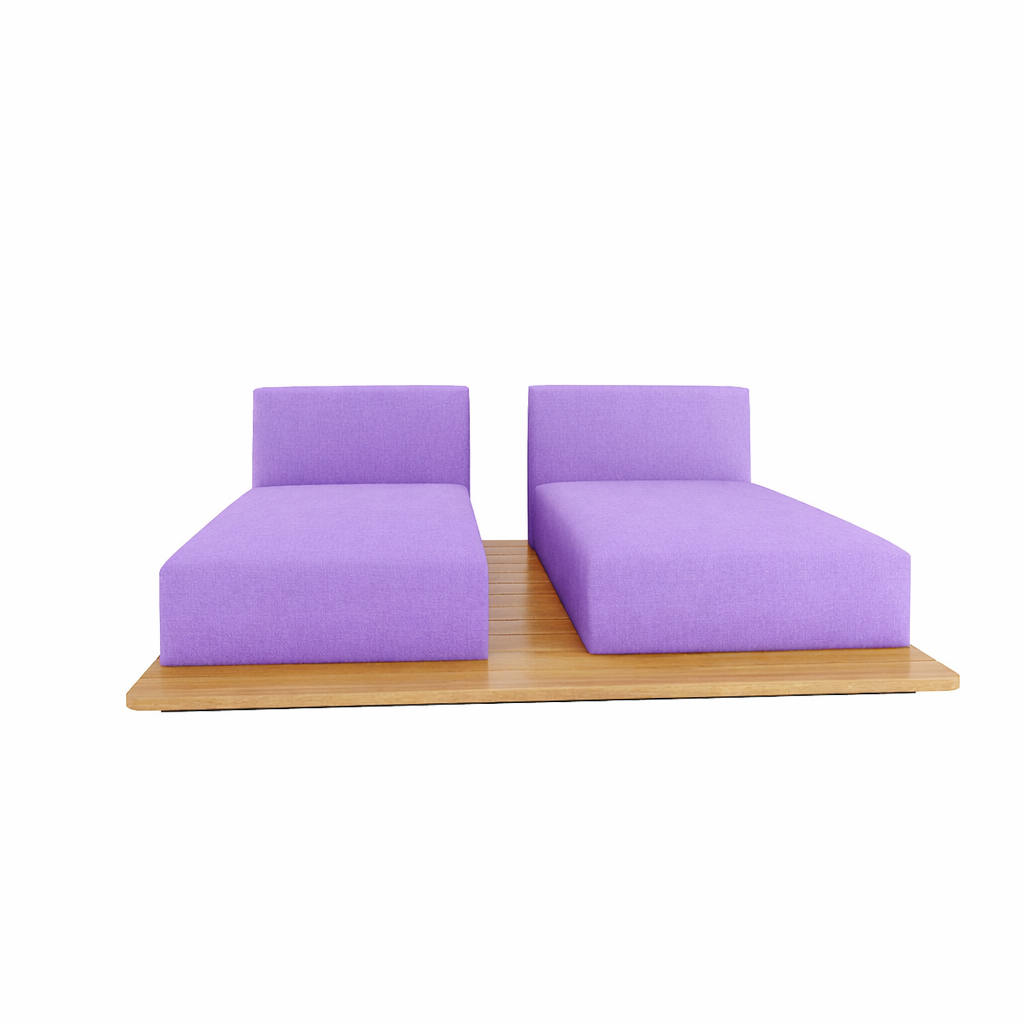 BASE + 2 DOUBLE SEAT + 2 PARALLEL SINGLE BACK WITH CUSHION (AHO/013/039)