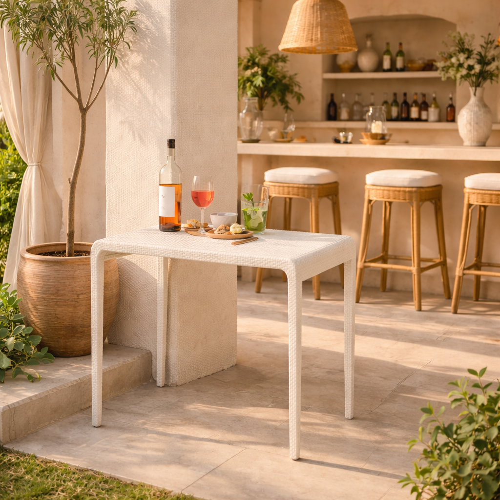 BAR TABLE WITH GLASS TOP (AHO/048/006)