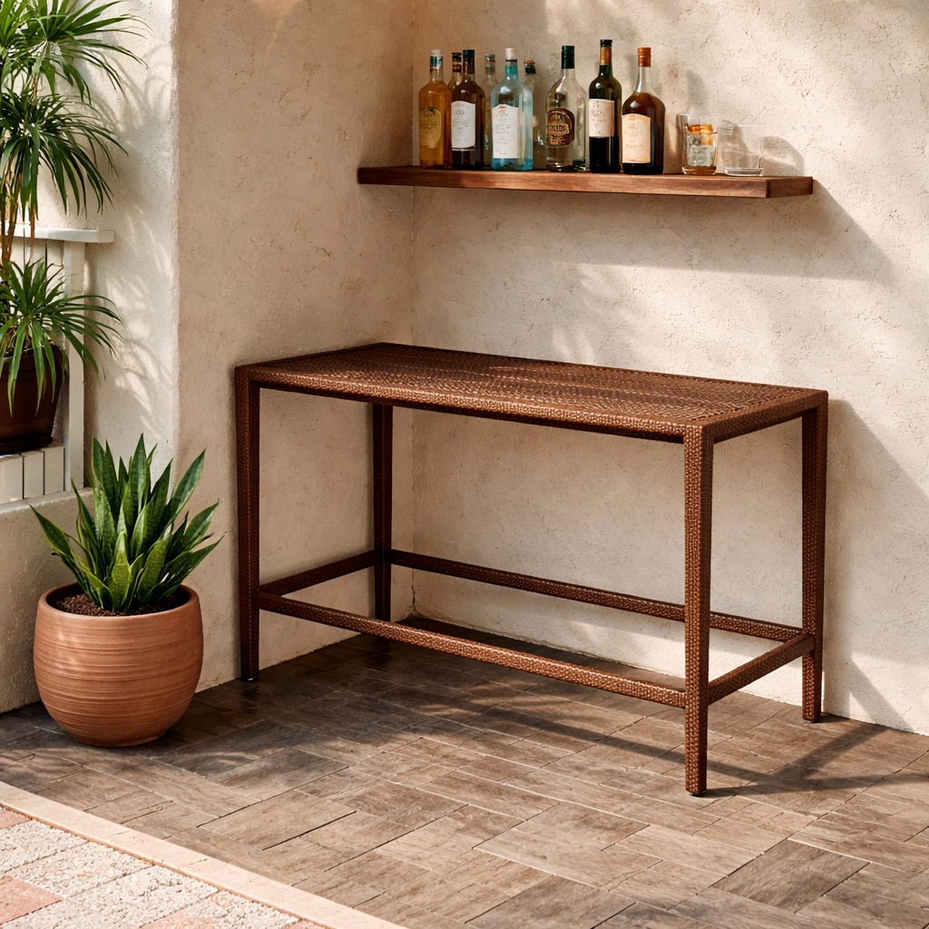 BAR TABLE 180 x 75 CM WITH GLASS TOP (AHO/030/018)