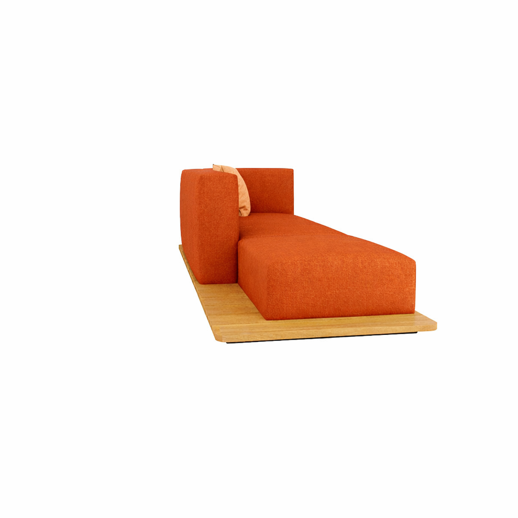 BASE + DOUBLE SEAT AND BACK + SINGLE SEAT + LEFT ARM WITH CUSHION (AHO/013/024)