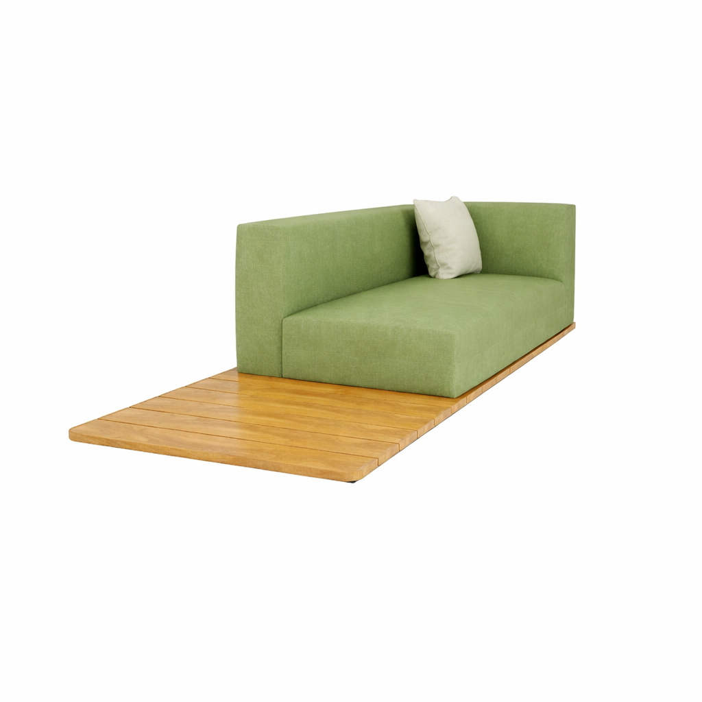 BASE + DOUBLE SEAT + DOUBLE BACK + LEFT ARM WITH CUSHION (AHO/013/019)