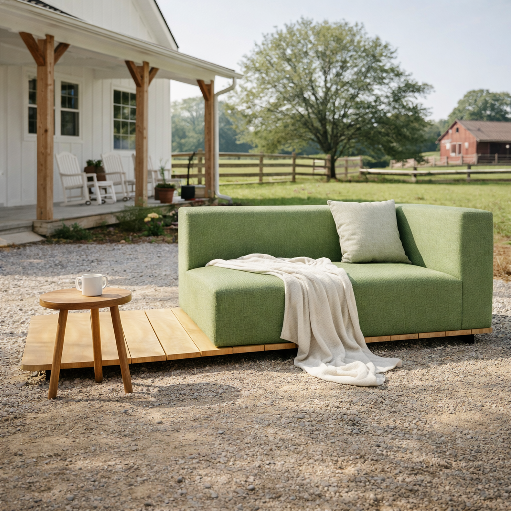 BASE + DOUBLE SEAT + DOUBLE BACK + LEFT ARM WITH CUSHION (AHO/013/019)