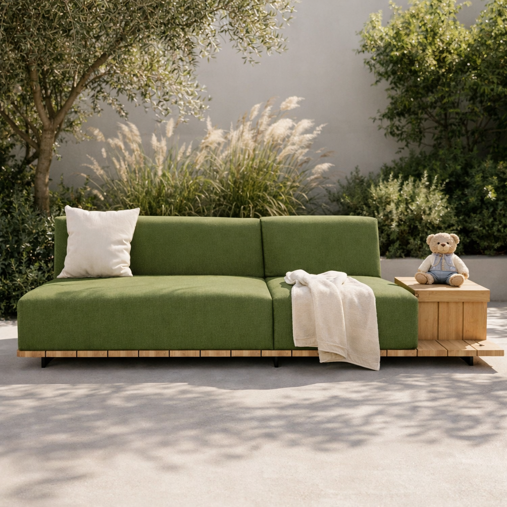 BASE + DOUBLE SEAT AND BACK + SINGLE RIGHT SEAT AND BACK WITH CUSHION (AHO/013/023)