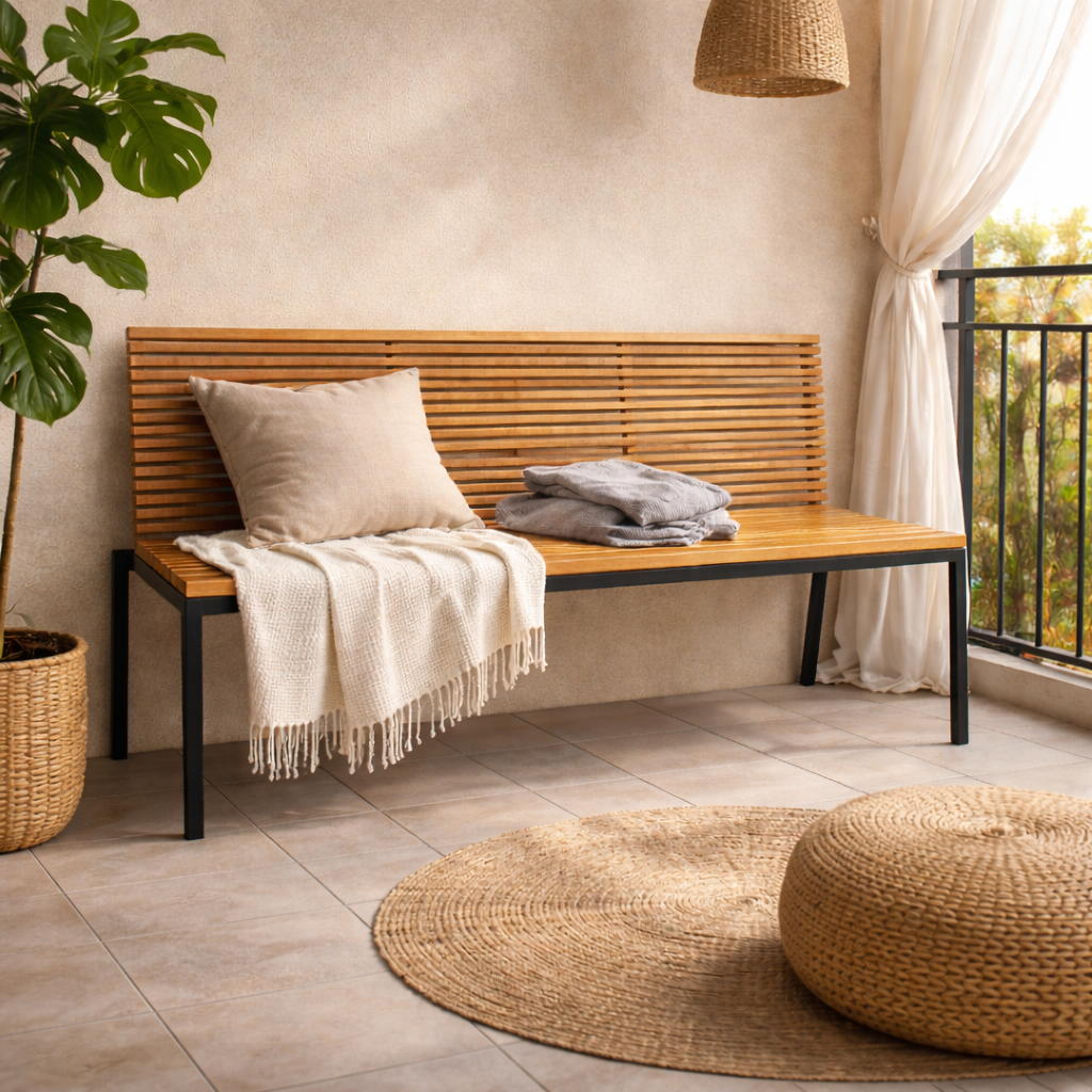 BENCH WITH BACKREST WITH CUSHION (AHO/045/003)