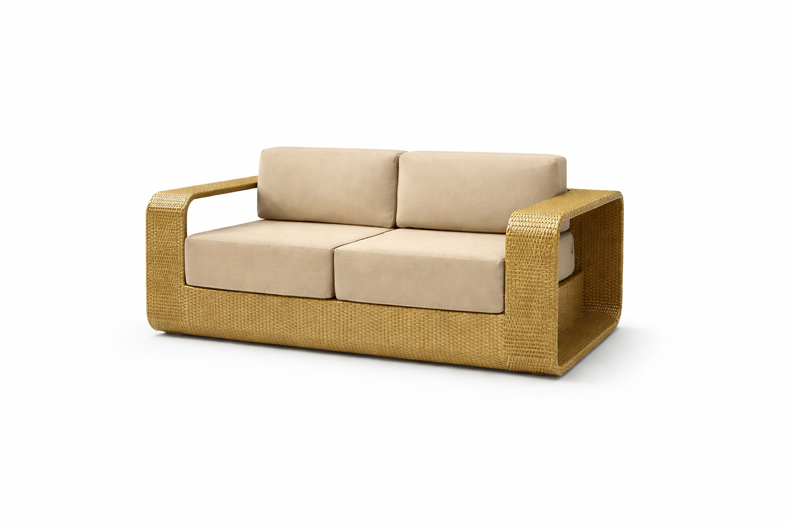 DOUBLE SEATER SOFA WITH CUSHIONS (AHOL/180/002)