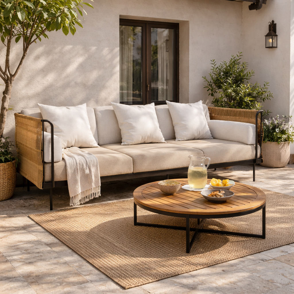 THREE SEATER SOFA WITH CUSHION (AHO/014/013)