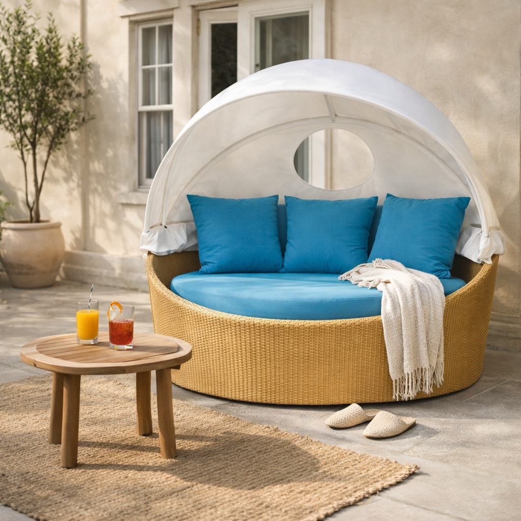 LUXURY SUN LOUNGER WITH CUSHIONS (AHOC/220/001)